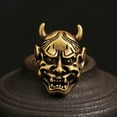 thumbnail image 2 of Solid Brass Gothic Devil Head Bones Screw Rivets Japanese Hanya Mask Buttons -, 2 of 12