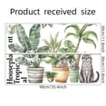 thumbnail image 4 of Adhesivos de pared de PVC con dibujos animados de gatos y plantas tropicales, 4 of 4