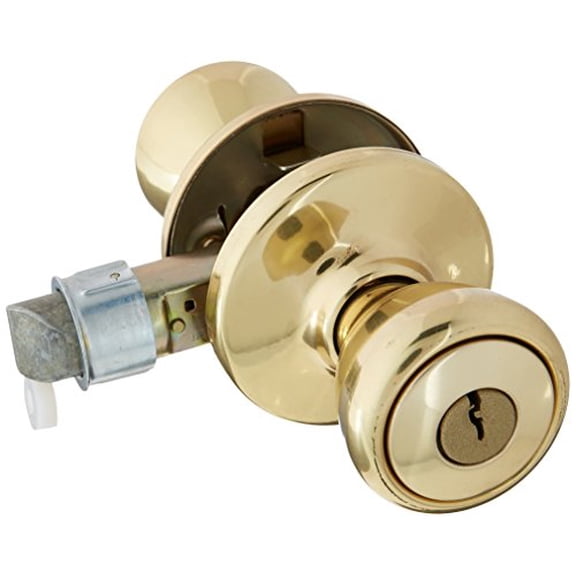 Kwikset Mobile Home Entry Lockset 94002-825 - Polished Brass Deadbolt Lock