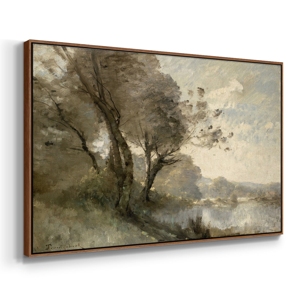 Vintage Landscape-MXVIII By Wexford Home Framed in Walnut Wood Gallery Wrapped Canvas 27 in. x 41 in.