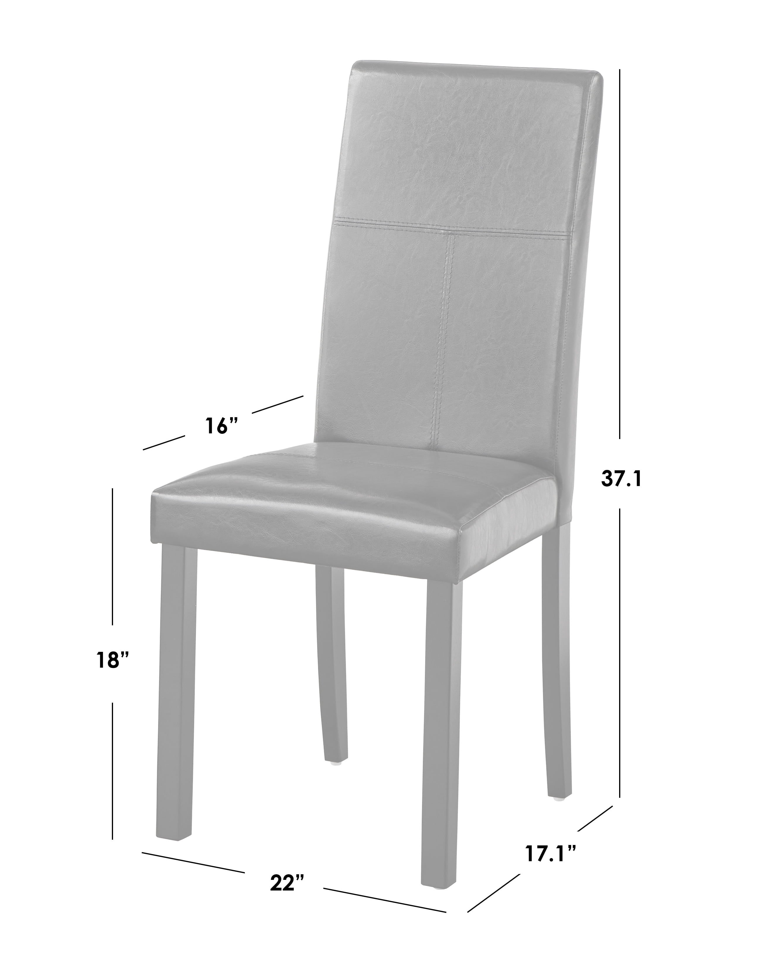 Simple Living Bettega Indoor Contemporary Parsons Dining Side Chair, Set of 2, Black Faux Leather