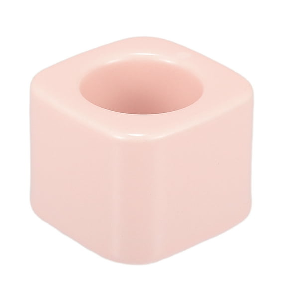Unique Bargains Square Mini Ceramic Toothbrush Holder Pink 2.20"x2.20"x1.73" Electric Toothbrush Holder for Bathroom
