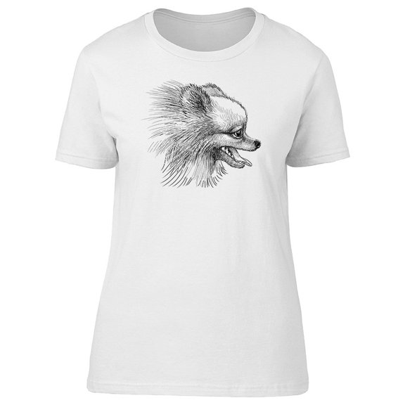 Vintage Pomeranian Dog Sketch Tee Women's -Image by Shutterstock