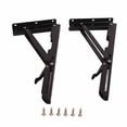 thumbnail image 1 of 2PCS Metal Folding Shelf Brackets Wall Mounted Collapsible Triangular Stand for Table Work, 1 of 5