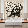 thumbnail image 2 of Ambesonne Ghost Kitchen Curtains, Halloween Trick Treat Grunge, 55"x45", Dark Brown and Beige, 2 of 3