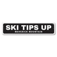 thumbnail image 2 of Ski Tips Up Location Novelty Sign, Metal Wall Decor - 4x18 inches, 2 of 4