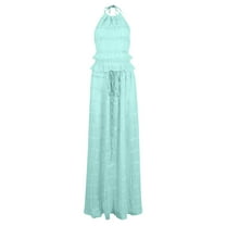 Yuzhih 2 Piece Maxi Skirt Set for Women Sleeveless Tie Backless Tops and Drawstring Waist Long Skirt Set Vacation Outfits