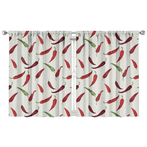 Boys Girls Kids Nursery Curtains Red Chili Peppers Print Pattern Window Drapes for Living Room Bedroom Playroom Decor Rod Pocket 42x54Inch 2 Panels