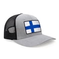 thumbnail image 3 of International Tie Finland Flag Hat for Men and Women - Adjustable Snapback Trucker Baseball Cap (Grey Black), 3 of 3