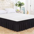 thumbnail image 1 of CHUANK Bed Skirt Wrap Around Elastic Ruffles With Elastic Belt  Easy to Put On  Wrinkle Free Bedskirt Dust Ruffles  Frame Cover For Queen  King Beds, 1 of 9