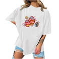 thumbnail image 1 of Camiseta informal de manga corta con cuello redondo y estampado para mujer Pompotops  hkajfhjk461501, 1 of 4