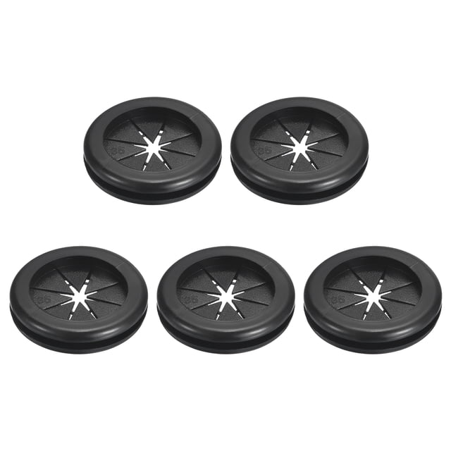 5 Pcs Grommets de Caucho de Doble Cara 1-1/4" (32mm) ID 1-3/8" (35mm) Agujero de Perforación, Negro