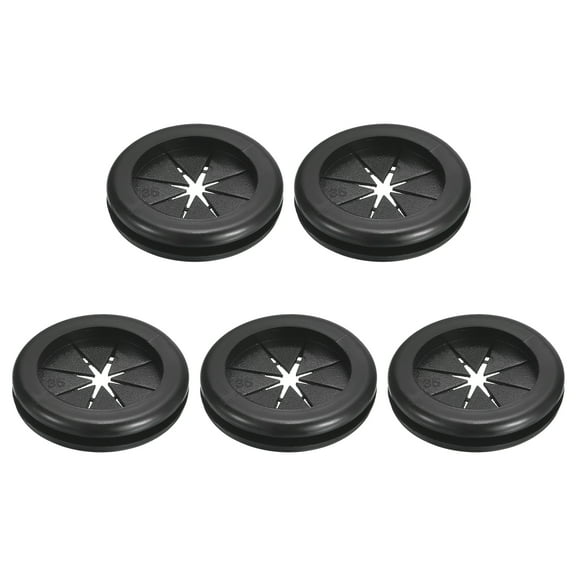 5Pcs Double Sided Rubber Grommets 1-1/4"(32mm) ID 1-3/8"(35mm) Drill Hole, Black