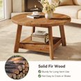 thumbnail image 7 of Finmind 31.5" Solid Wood Round Coffee Table, 2-Tier Cocktail Table for Living Room, Vintae Brown, 7 of 7
