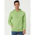 thumbnail image 3 of Sudadera con capucha para hombre, manga larga, con cordón sólido y bolsillo Verde claro L, 3 of 6