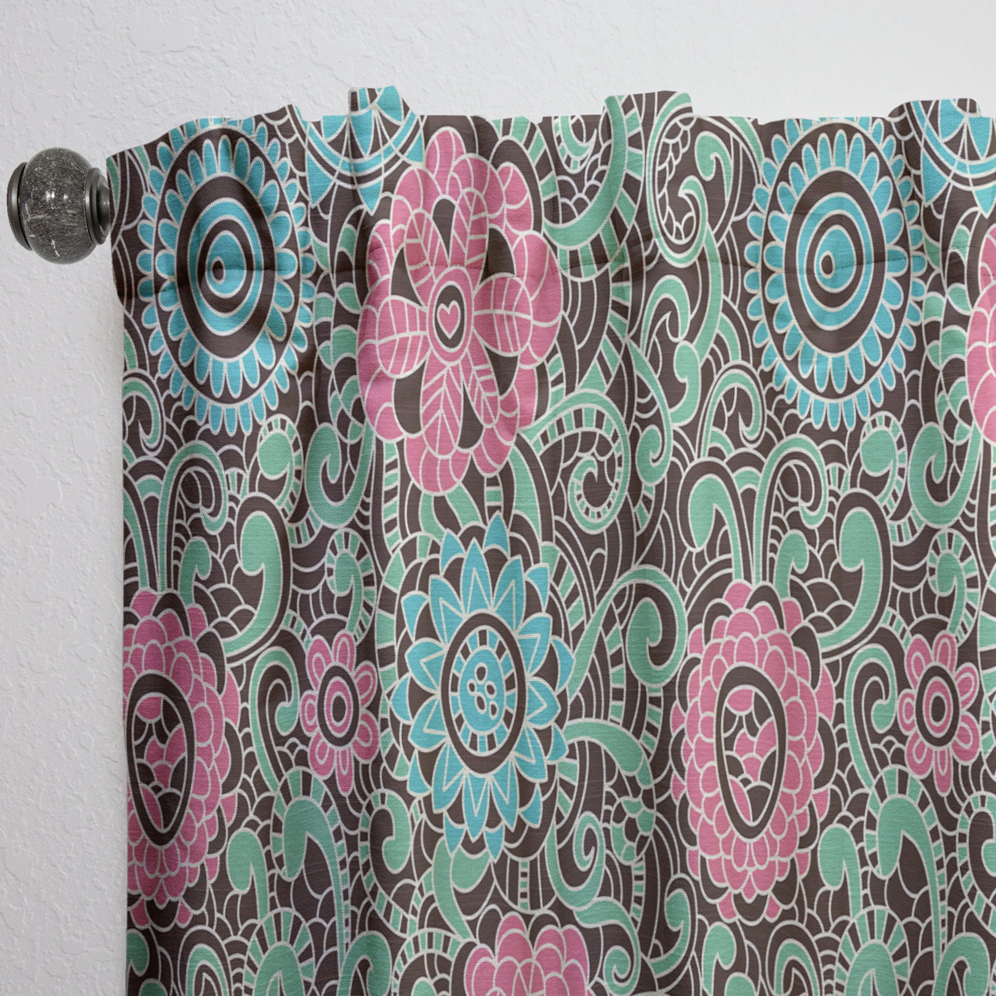 Designart 'Blossom Pink XXVI' Floral Curtain Panel
