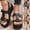 Black, variant on UP to 65% off Sandals for Women, Xunlbb Women's Fashion Casual Summer New Style Solid Color Thick Bottom Beach Fish Mouth Wedge Sandals(Black,Size:36)