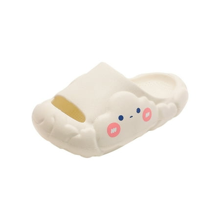 

Honeeladyy Toddler Kid Shoes Children s Slippers Indoor Bathroom Non-slip Water Leakage Drag Boys And Girls Cute Thick Soft Bottom Sandals White Clearance under 5$
