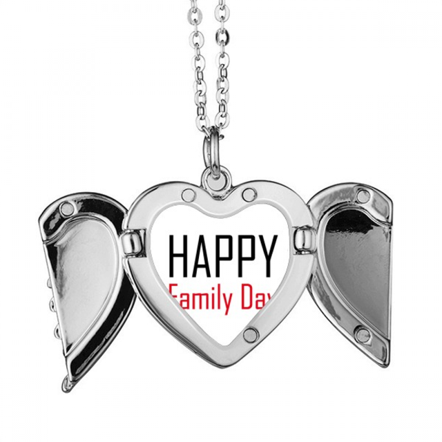 Celebrar el día de la familia bendicion Festival de Canadá Holiday gala celebración palabras Alas de ángel collar colgante regalo de moda Unbranded M