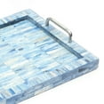 thumbnail image 5 of Handmade Indigo Bone & Resin Checkered Serving Tray Set - 2pc - 18"x11" - Artisanal Indian Home Decor Accent with Handles for Kitchen, Living Room, 5 of 6