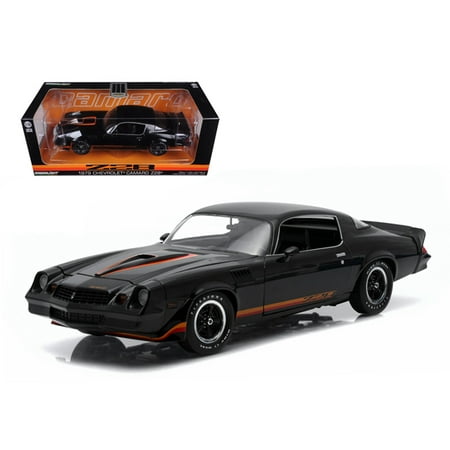 Camaro Diecast Model Car - 1979 Chevrolet Camaro Z/28 Black with Black Interior 1/18 Diecast Model Car by Greenlight
