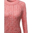 thumbnail image 3 of FashionOutfit Women's Crew Neck Cable Knit Sweater with Adorable colors, 3 of 3