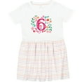 thumbnail image 3 of Inktastic 6th Birthday Flowered 6 Year Old Girl Girls Toddler Dress, 3 of 5
