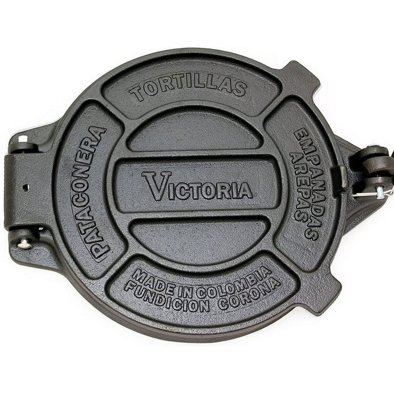 Victoria Cast Iron Tortilla Press, 8, Black