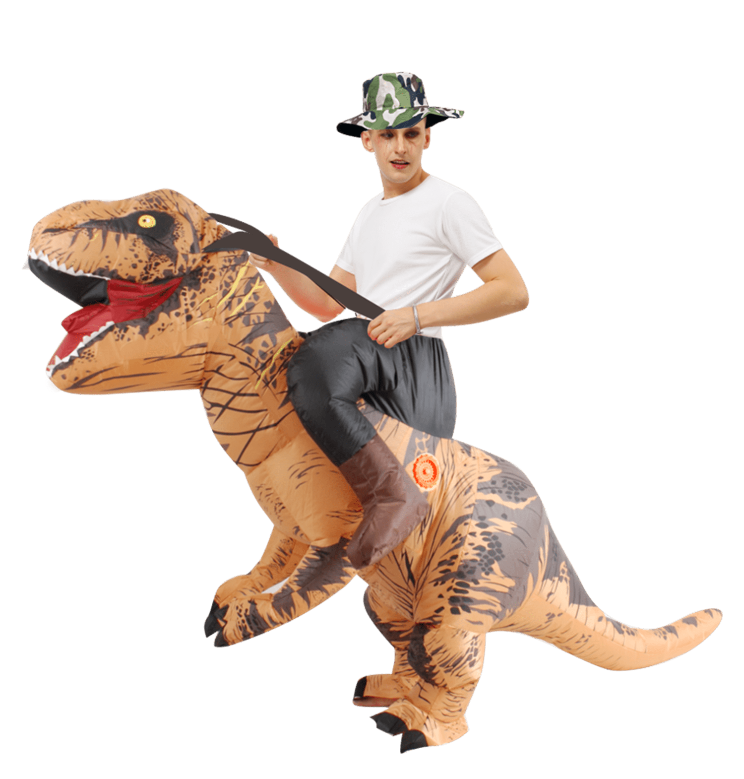 Kamo Inflatable Dinosaur Costume Riding T Rex Air Blow up Funny Fancy