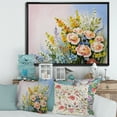 thumbnail image 2 of Designart 'Yellow and Pink Summer Wildflowers' Traditional Framed Canvas Wall Art Print, 2 of 5