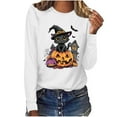 thumbnail image 6 of Miqool Long Sleeve Fall T-Shirt for Women Halloween Thanksgiving Tops Casual Loose Pumpkin Turkey Graphic Tees, 6 of 7
