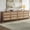 Reclaimed Caramel Oak, variant on SICOTAS 56.85" 6 Drawer Dresser,Rattan Dresser with Storage,Boho Dressers & Chests of Drawers Wooden Tall Dresser for Bedroom