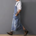 thumbnail image 3 of Daolelai 2023 New Women's Denim Skirt Ripped Overalls Women's Denim Skirt Overalls Skirt Women, 3 of 9