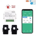 thumbnail image 2 of Medidor de Energía Inteligente WiFi Tuya Bidireccional con Transformador de Corriente, Monitor de Potencia de 80 A, Compatible con Alarma, 2 Canales, 2 CT, 2 of 5
