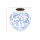 thumbnail image 2 of Creative Co-Op Df2720 Jarrón Con Diseño Floral De Terracota De 8 Pulgadas De Alto Y Acabado Craquelado, Color Azul, 2 of 7