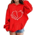 thumbnail image 4 of Teen Girls Hoodies Sweatshirts Winter Warm Pullover With Pocket Cute Horse Print Long Sleeve Hooded Sweatshirt Kids Clothes Red Size 13-14T, 4 of 4