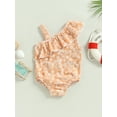thumbnail image 2 of Arvbitana Baby Girl Clothes Swimsuit Sleeveless Print Bathing Suit Toddler Ruffle Off Shoulder One Piece Swimsuit, 2 of 8