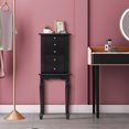 thumbnail image 3 of Patiojoy Black Jewelry Cabinet Armoire Storage Box Chest Standing Dressing Organizer w/ Mirror, 3 of 8