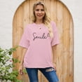 thumbnail image 2 of T-shirt à Col Rond pour Femmes Demi-Compression Manches Longues Imprimé Lettre Mode T-Shirt Manches Longues Confort, 2 of 7
