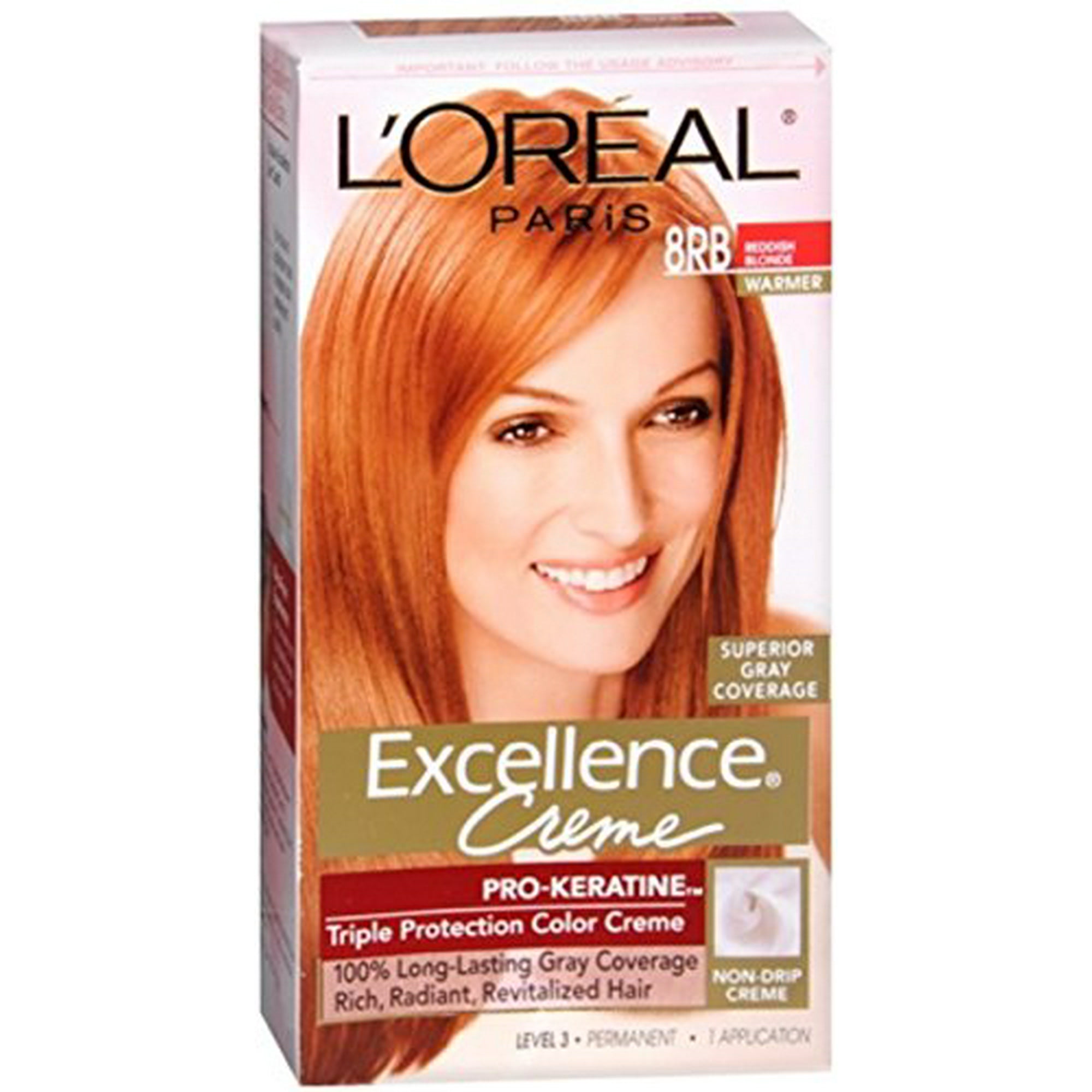 LOreal Paris Excellence Creme Permanent Hair Color, 8RB Medium Reddish Blonde, 100 percent Gray Coverage Hair Dye, Pack of 1 | Walmart Canada LOreal Paris Excellence Creme Permanent Hair Color, 8RB Medium Reddish Blonde, 100 percent Gray Coverage Hair Dye, Pack of 1 | Walmart Canada