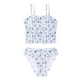 thumbnail image 5 of REDARER Girls 2 Piece Tankini Swimsuit Ditsy Floral Print, Ruched Side Top for Beach Pool,7-8 Years, 5 of 6