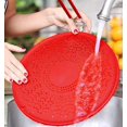 thumbnail image 3 of XISOBOSilicone Couvercle de pot d'Écran d'Éclaboussure 29cm avec Poignée Pliante (Rouge), 3 of 4