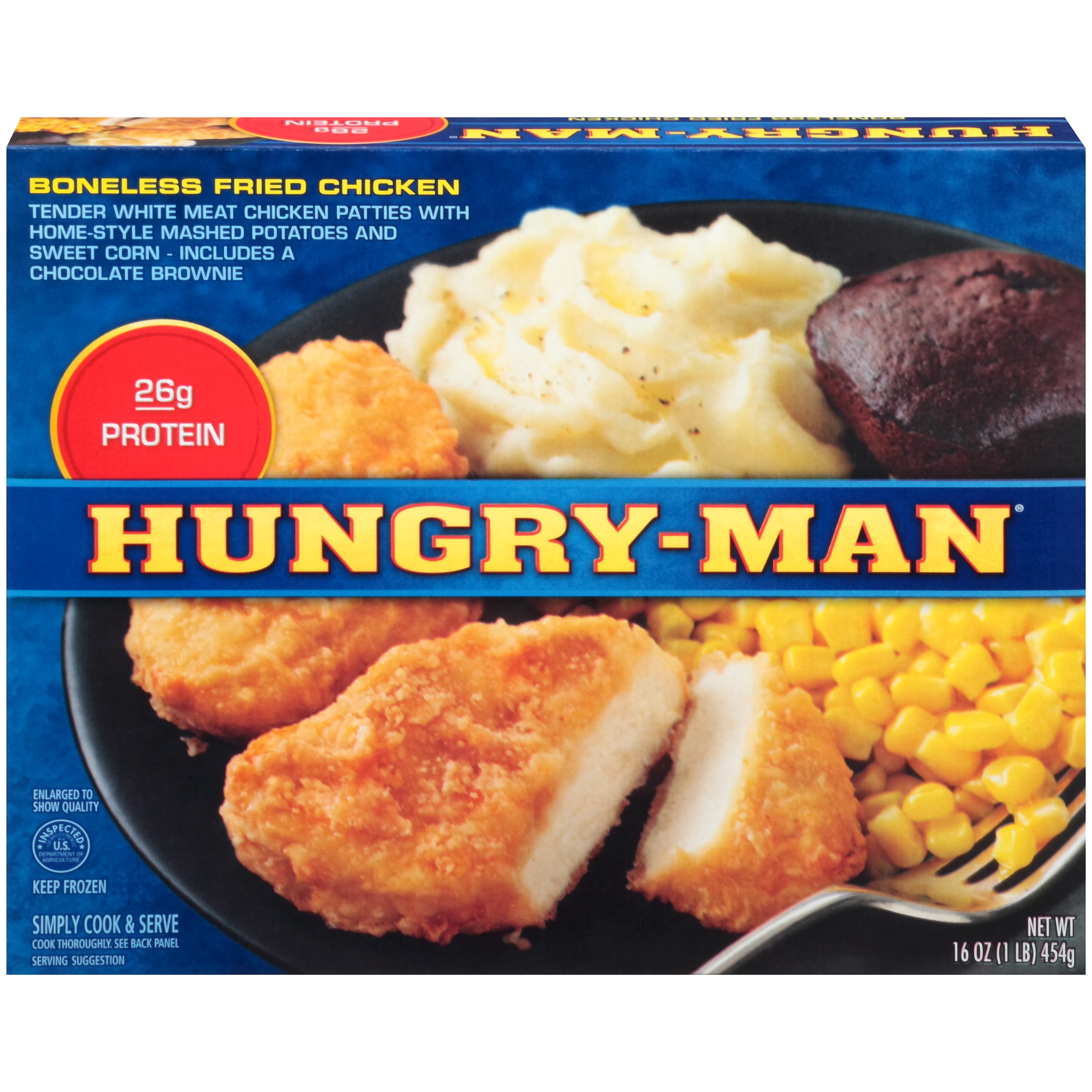 hungry man chicken dinner calories