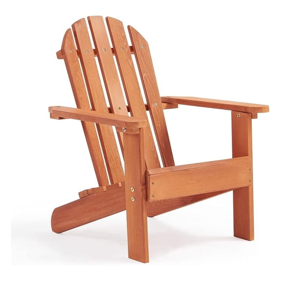Wooden Kid's Adirondack Chair for Indoor and Outdoor, Natural Cedar Patio Lounge Chiar for Kids