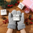 thumbnail image 2 of Armscye 2 Pairs Winter Warm Mittens for Women, Cozy Thick Knitted Gloves & Mittens, Warm Soft Lining Jacquard Fleece-lined Thickened Warm Gloves, Cold Weather Accessories Gifts, Black/Grey, One Size, 2 of 7