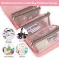 thumbnail image 3 of Neceser de viaje para colgar, 4 en 1 Neceser de viaje plegable e impermeable desmontable para mujer, neceser para colgar o neceser de maquillaje, neceser rosa para baño, 3 of 4