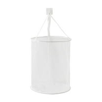 Hanging Laundry Hamper Bag, Portable Laundry Bag, 15 x 13 Inch Foldable Wall Hanging Laundry Basket with 1 Adhesive Hooks for Dirty Clothes Organization and Storage, Mesh Laundry Basket