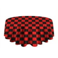 thumbnail image 5 of Red and Black Checkered Pattern Round Tablecloth 60"x60",Wrinkle Wipeable Table Cloth for Kitchen Dining Room Picnic Patio Party, 5 of 6