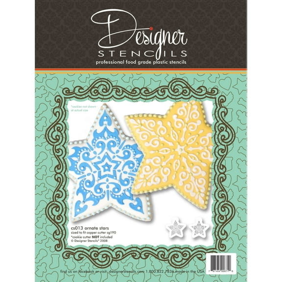 Ornate Scroll Star Cookie Set (no cutter) by Designer Stencils