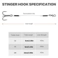 thumbnail image 5 of MOMOJIA 12Pcs Hook for Jig Head 6/8/10cm Quick Snap Trailer Treble Hook 40lbs, 5 of 6